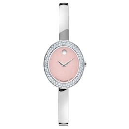 Movado Museum Bangle Oval 1/2 ct tw Lab-Grown Diamond 21.5mm Women's Watch 0608091