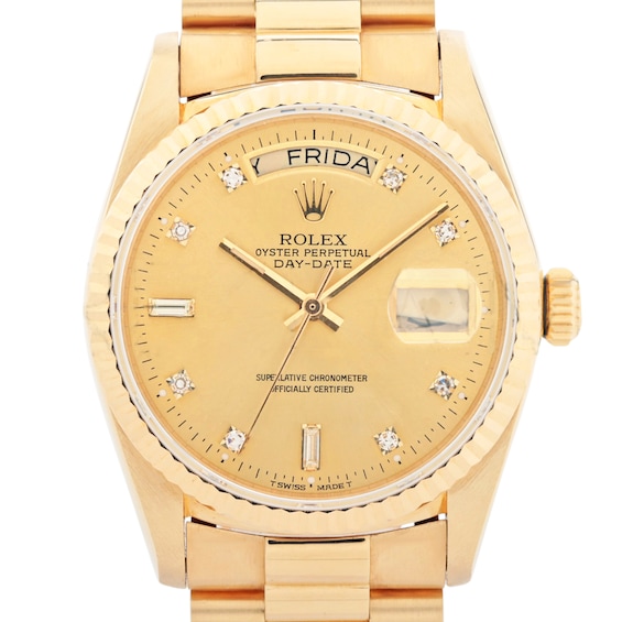 Previously Owned Rolex DayDate Diamond Automatic 36mm Mens Watch Yd69Sqcd Model 18238A