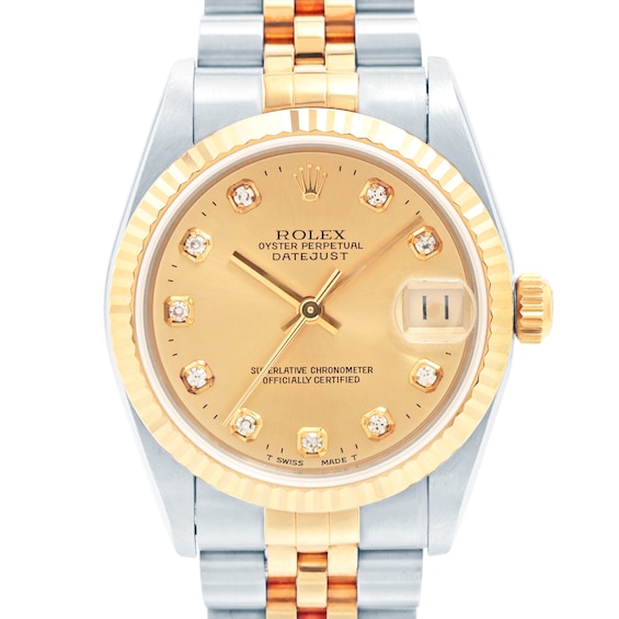 Previously Owned Rolex Datejust Diamond Automatic 31mm Womens Watch Fiw7Wv62 Model 68273G