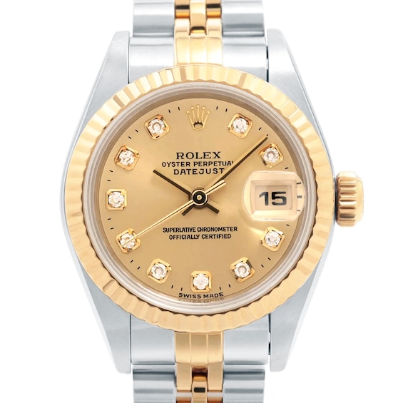 Previously Owned Rolex Datejust Diamond Automatic 26mm Womens Watch Mvzinnge Model 69173G