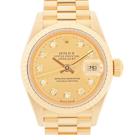Previously Owned Rolex Datejust Diamond Automatic 26mm Womens Watch Scxn2P9Z Model 69178G