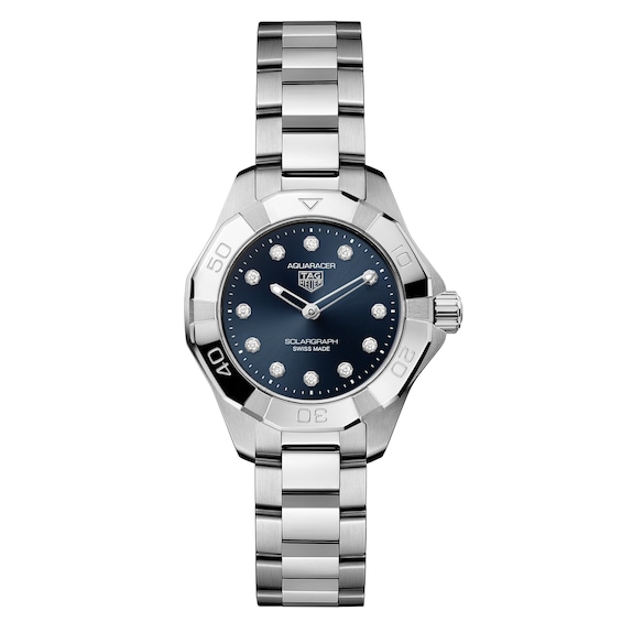 TAG Heuer Aquaracer Professional 100 Solargraph Diamond 28mm Women's Watch 1/15 ct tw WBP141E.BA0049