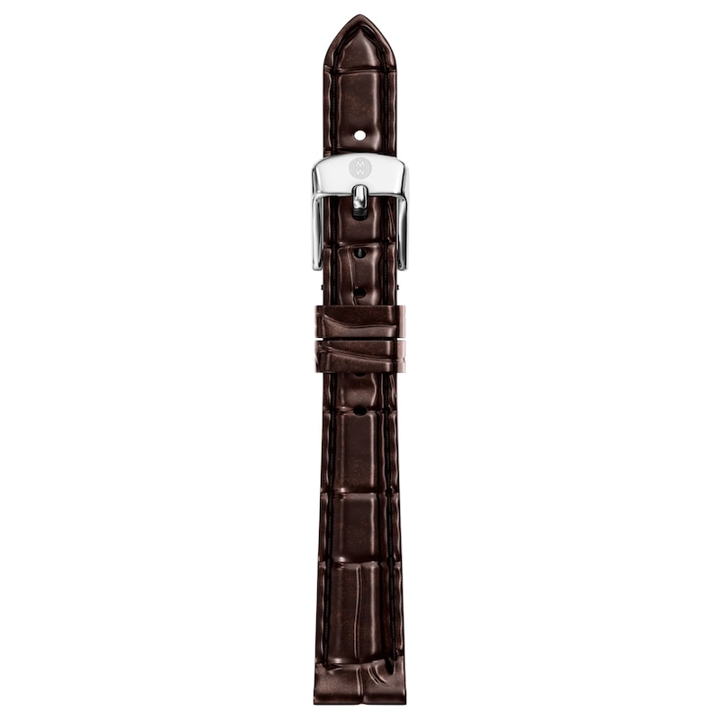 Main Image 1 of MICHELE 12mm Women's Brown Croc-Embossed Leather Watch Strap MS12AA060208
