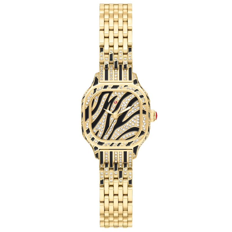 Main Image 1 of MICHELE Meggie Mini Diamond Zebra Print 25mm Women's Watch MWW33D000004