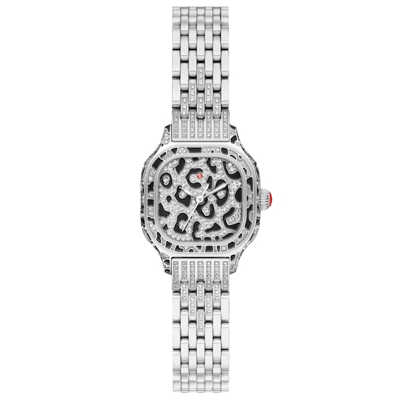 MICHELE Meggie Mini Diamond Leopard Print 25mm Women's Watch  &nbsp;MWW33D000005