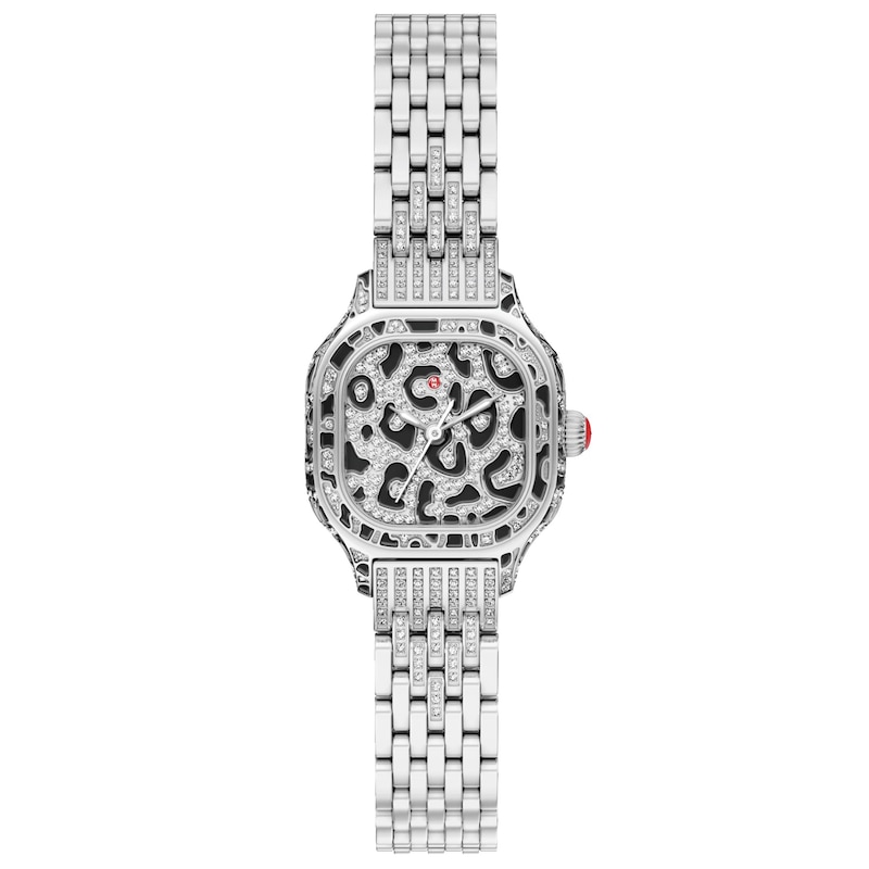 Main Image 1 of MICHELE Meggie Mini Diamond Leopard Print 25mm Women's Watch MWW33D000005