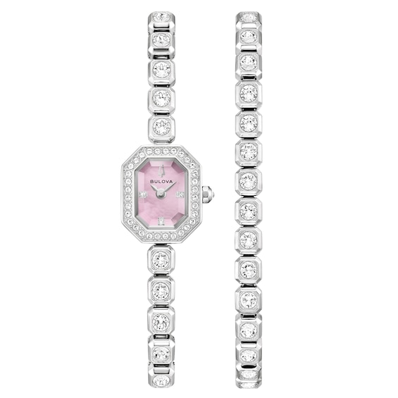 Bulova Crystal Collection 15mm Women's Watch & Bracelet Gift Set 96X168