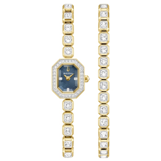 Bulova Crystal Collection 15mm Women's Watch & Bracelet Gift Set 98X143