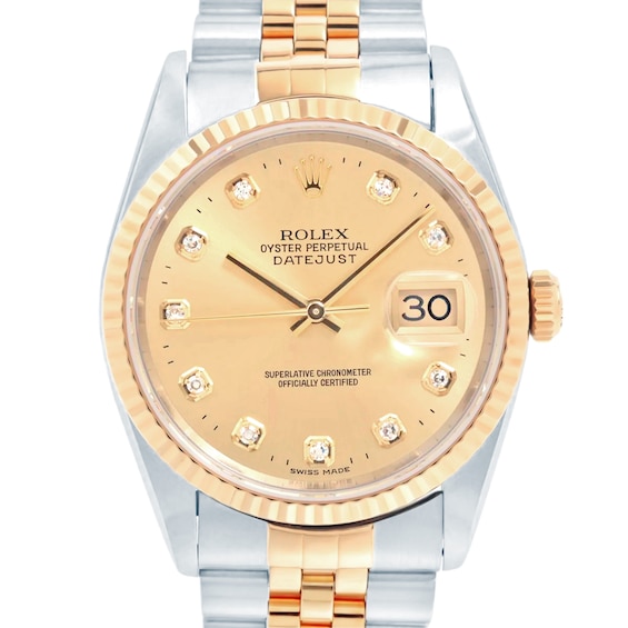 Previously Owned Rolex Datejust Diamond Automatic 36mm Watch J8KFC5PQ (Model: 16233G)
