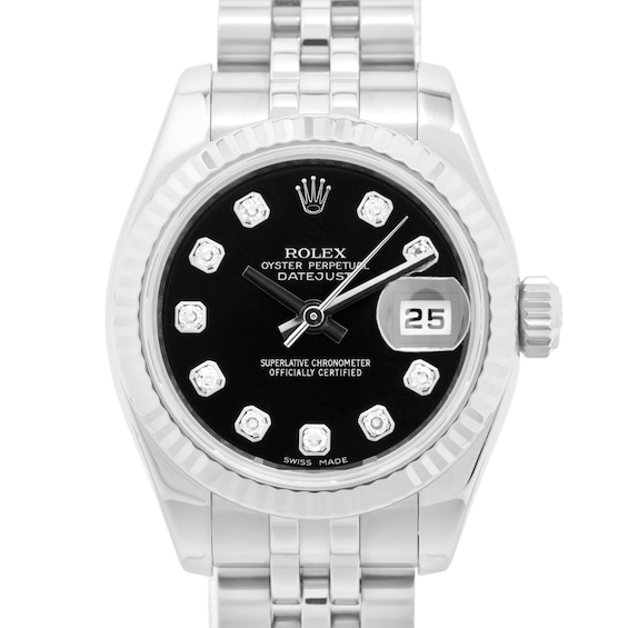 Previously Owned Rolex Datejust Diamond Automatic 26mm Women's Watch DI0BEUOD (Model: 179174G)