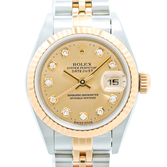 Previously Owned Rolex Datejust Diamond Automatic 26mm Women's Watch UV6FJ99T (Model: 69173G)