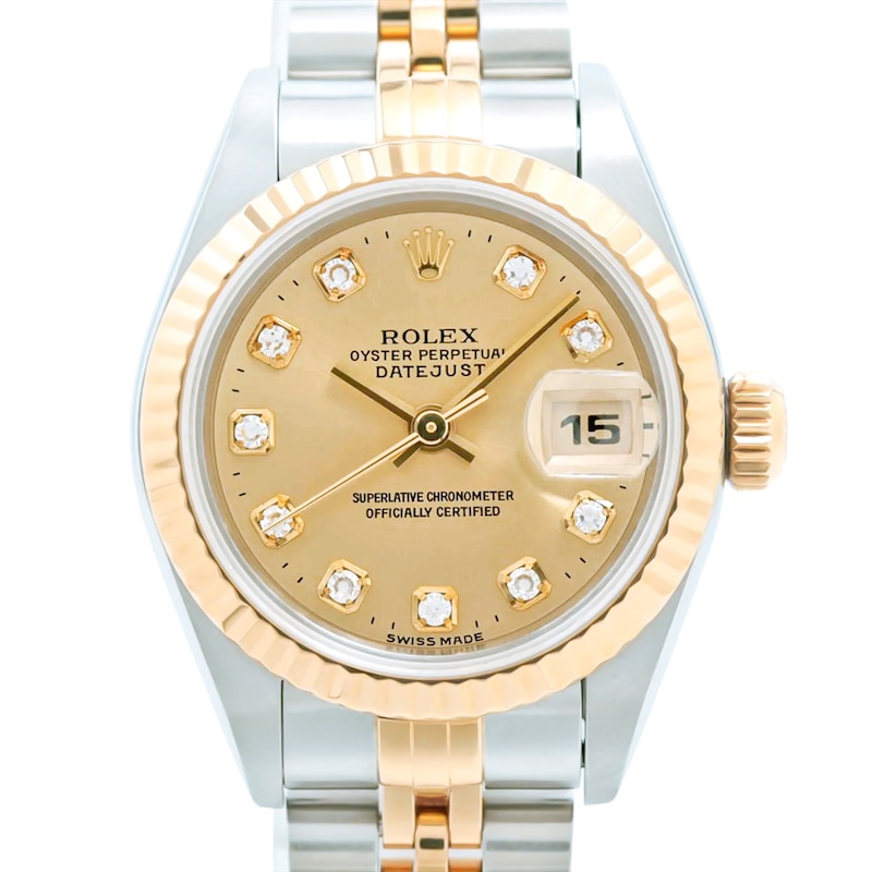 Main Image 1 of Previously Owned Rolex Datejust Diamond Automatic 26mm Women's Watch UV6FJ99T (Model: 69173G)
