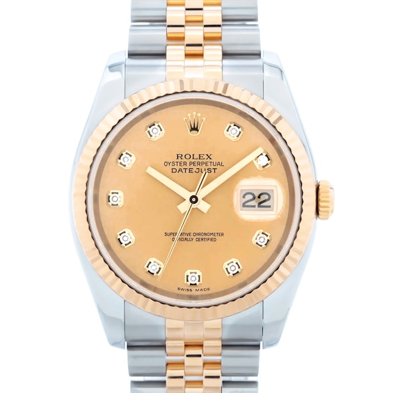 Previously Owned Rolex Datejust Diamond Automatic 36mm Watch P2GZ8LC0 (Model: 116233G)