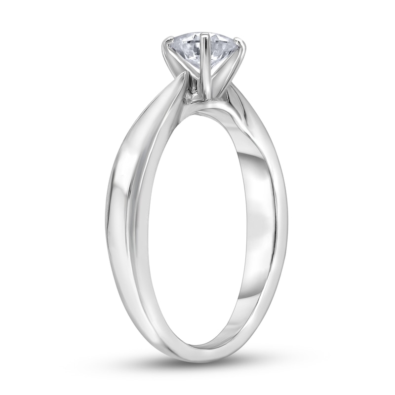 Main Image 2 of Diamond Solitaire Concave Engagement Ring 1/4 ct tw Round 14K White Gold (I2/I)