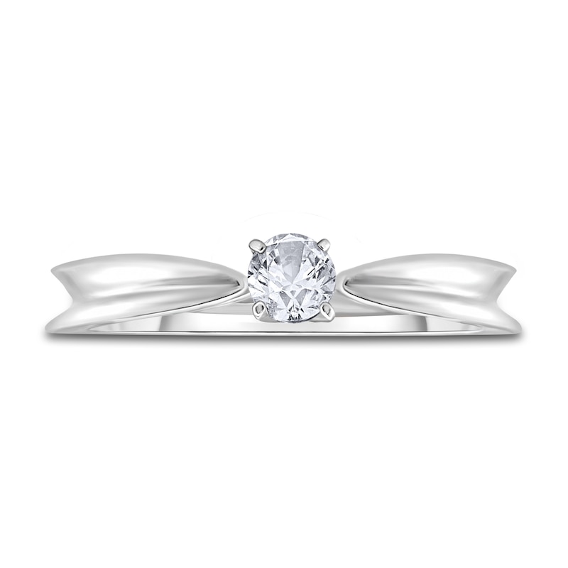 Main Image 3 of Diamond Solitaire Concave Engagement Ring 1/4 ct tw Round 14K White Gold (I2/I)