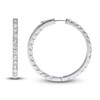 Thumbnail Image 2 of Diamond Hoop Earrings 8-1/2 ct tw Round 14K White Gold