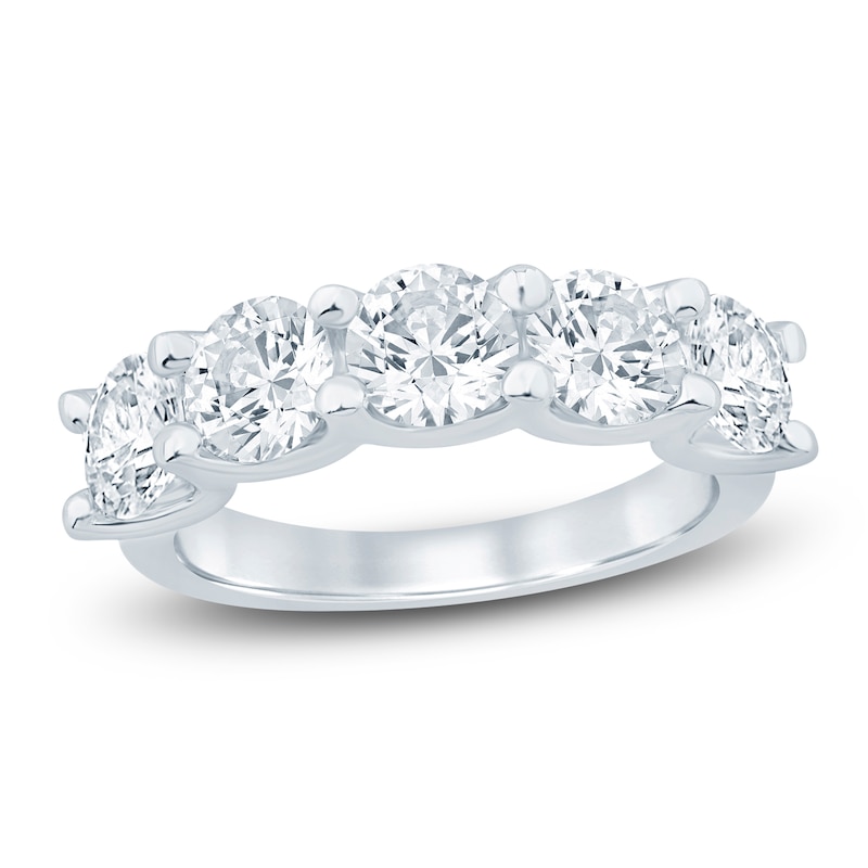 Main Image 1 of Lab-Grown Diamond Five-Stone Anniversary Ring 3 ct tw 14K White Gold