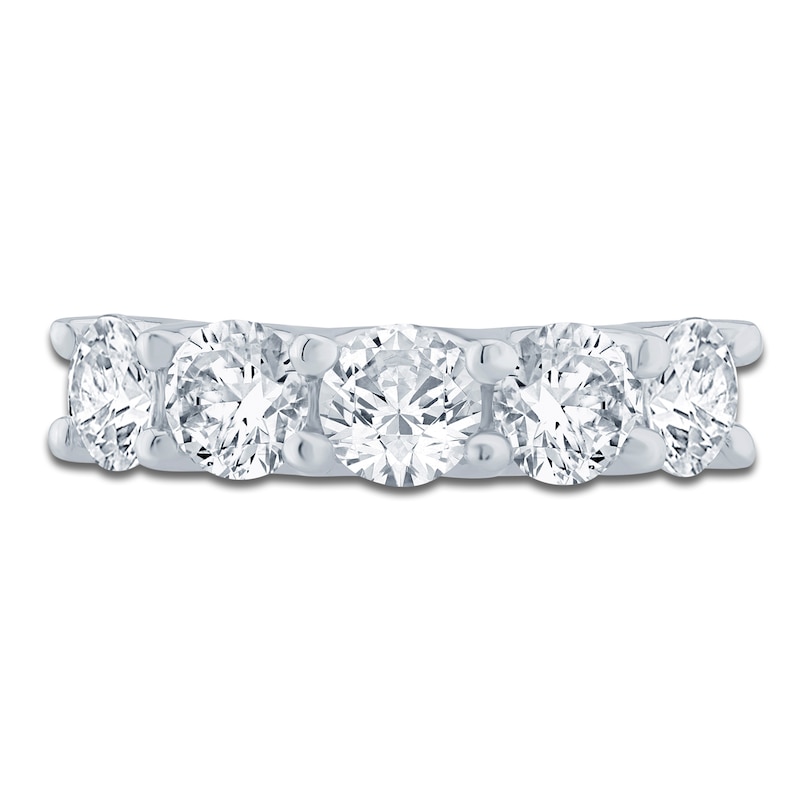 Main Image 3 of Lab-Grown Diamond Five-Stone Anniversary Ring 3 ct tw 14K White Gold