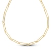 Thumbnail Image 5 of Italia D'Oro Elongated Paperclip Chain Bracelet 6mm Hollow 14K Yellow Gold 7.5"