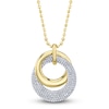 Thumbnail Image 1 of Shy Creation Diamond Pavé Interlocking Circles Necklace 3/8 ct tw 14K Two-Tone Gold 18" SC55027388