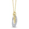 Thumbnail Image 2 of Shy Creation Diamond Pavé Interlocking Circles Necklace 3/8 ct tw 14K Two-Tone Gold 18" SC55027388