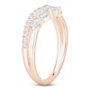 Thumbnail Image 2 of Certified Round & Marquise-Cut Chevron Wedding Band 1/2 ct tw 14K Rose Gold