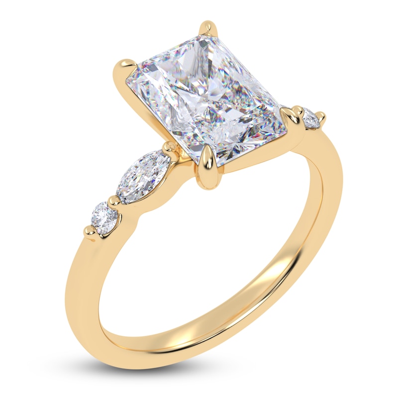 Main Image 2 of Radiant-Cut Lab-Grown Diamond Engagement Ring 2-1/6 ct tw 14K Yellow Gold