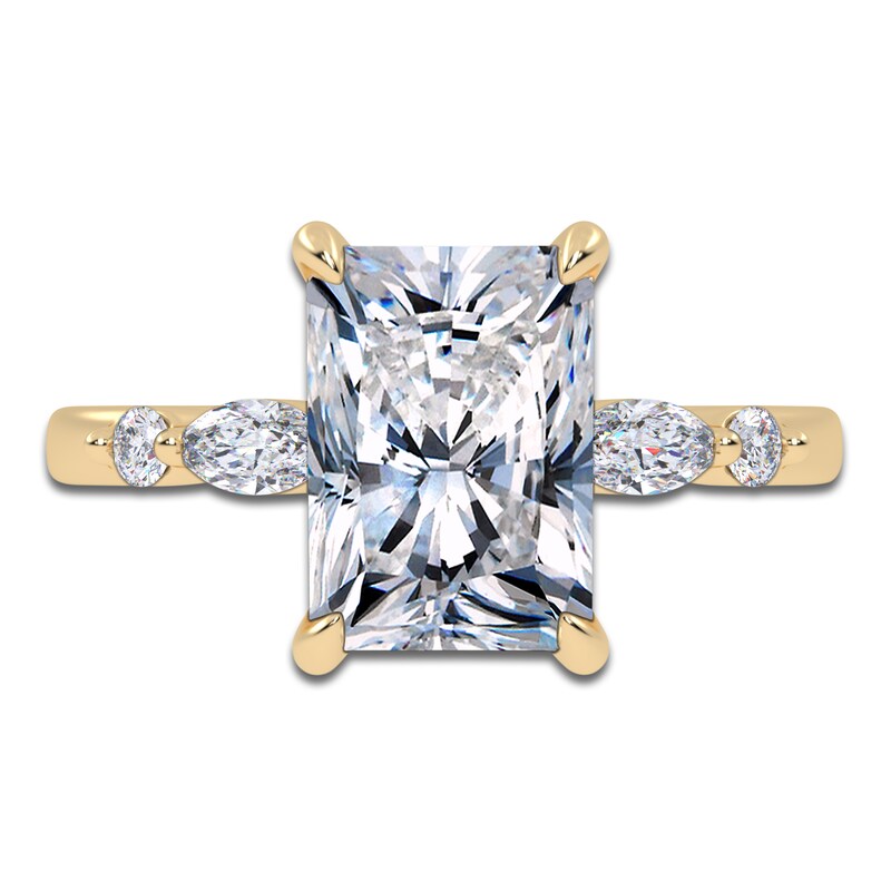 Main Image 3 of Radiant-Cut Lab-Grown Diamond Engagement Ring 2-1/6 ct tw 14K Yellow Gold