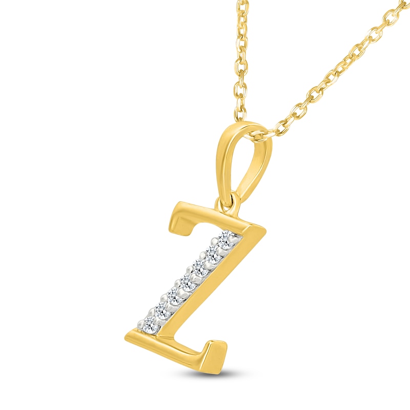Main Image 2 of Diamond Initial Z Necklace 1/20 ct tw 10K Yellow Gold 18"