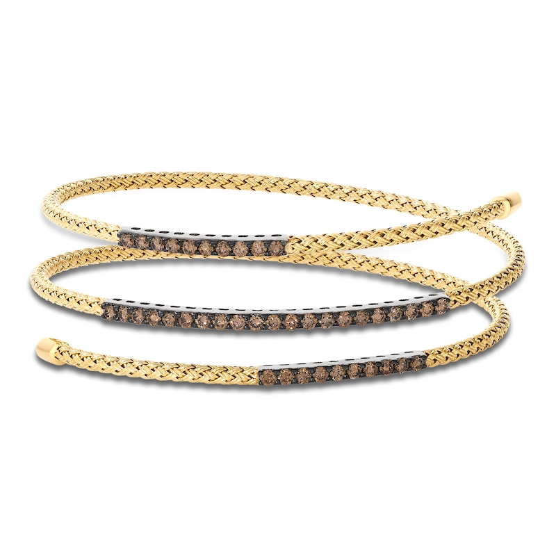 Main Image 1 of Le Vian Chocolate Diamond Flex Bangle Bracelet 1-1/5 ct tw 14K Honey Gold