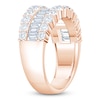 Thumbnail Image 2 of Brilliant Moments Baguette & Round-Cut Diamond Three-Row Anniversary Ring 2 ct tw 14K Rose Gold
