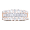Thumbnail Image 3 of Brilliant Moments Baguette & Round-Cut Diamond Three-Row Anniversary Ring 2 ct tw 14K Rose Gold