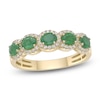 Thumbnail Image 1 of Oval-Cut Emerald & Diamond Five-Stone Ring 1/4 ct tw 10K Yellow Gold