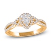 Thumbnail Image 1 of Brilliant Moments Multi-Diamond Pear-Shaped Halo Engagement Ring 1 ct tw 14K Yellow Gold