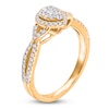 Thumbnail Image 2 of Brilliant Moments Multi-Diamond Pear-Shaped Halo Engagement Ring 1 ct tw 14K Yellow Gold