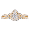 Thumbnail Image 3 of Brilliant Moments Multi-Diamond Pear-Shaped Halo Engagement Ring 1 ct tw 14K Yellow Gold