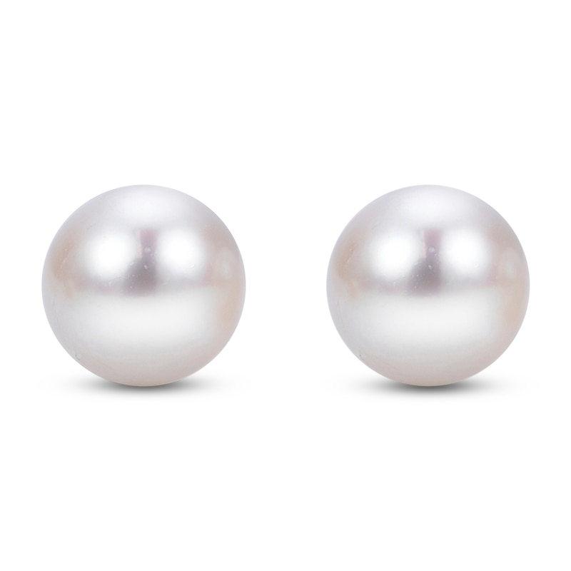 Main Image 2 of Cultured Pearl Stud Earrings 14K White Gold 10-10.5mm