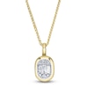 Thumbnail Image 1 of Shy Creation Baguette & Round-Cut Multi-Diamond Necklace 1/5 ct tw 14K Yellow Gold 18"
