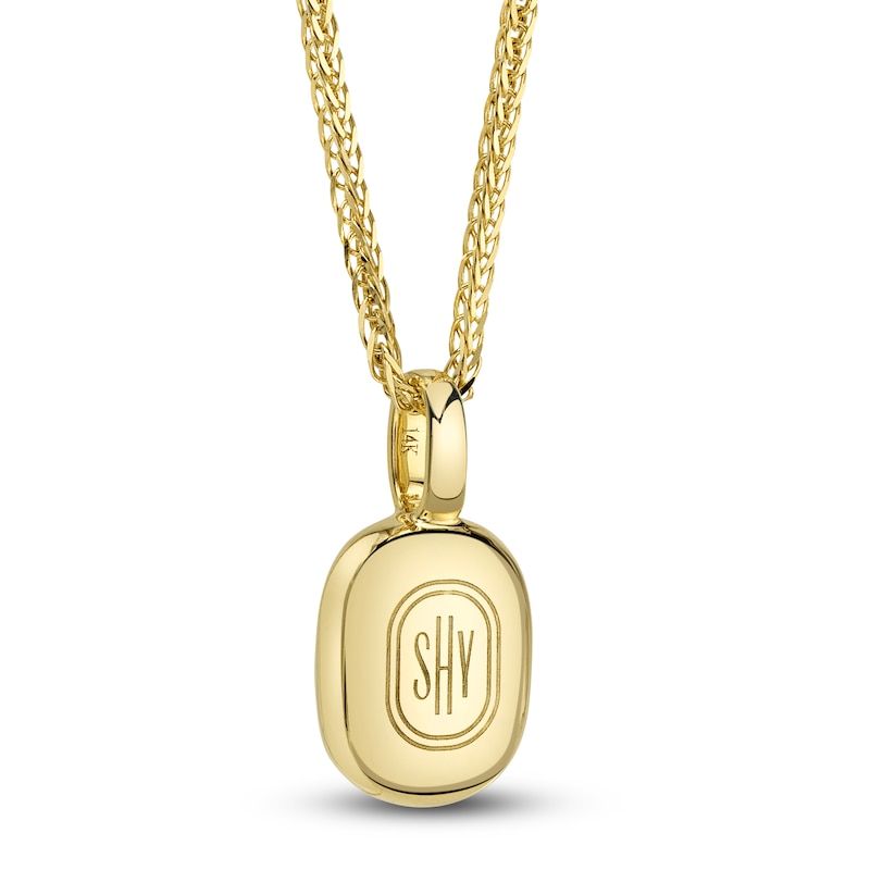 Main Image 2 of Shy Creation Baguette & Round-Cut Multi-Diamond Necklace 1/5 ct tw 14K Yellow Gold 18"