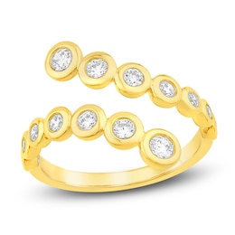 Bezel-Set Diamond Graduated Wrap Ring 1/2 ct tw 14K Yellow Gold