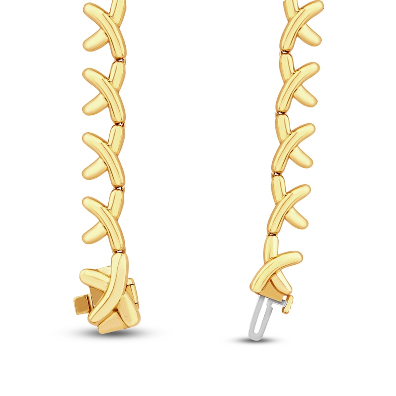 Main Image 2 of Unspoken Diamond Crosslink Necklace 1/4 ct tw 14K Two-Tone Gold 17"