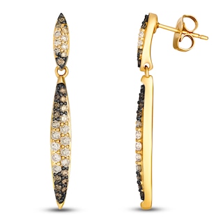 Le Vian Chocolate Ombré Diamond Drop Earrings 7/8 ct tw 14K Honey Gold