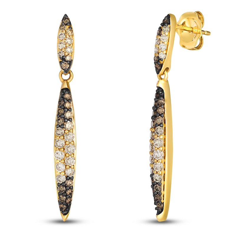 Main Image 2 of Le Vian Chocolate Ombré Diamond Drop Earrings 7/8 ct tw 14K Honey Gold
