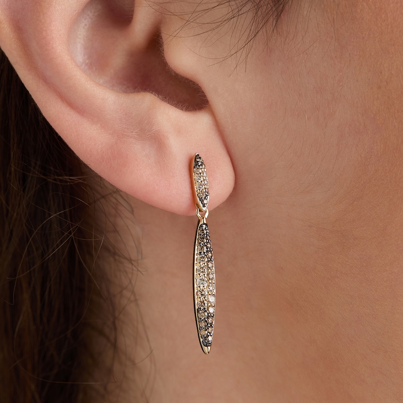 Main Image 3 of Le Vian Chocolate Ombré Diamond Drop Earrings 7/8 ct tw 14K Honey Gold