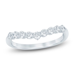 Lab-Grown Diamond Chevron Anniversary Ring 1/2 ct tw 14K White Gold