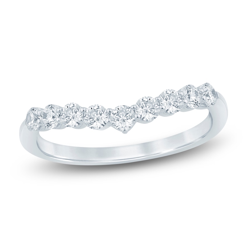 Main Image 1 of Lab-Grown Diamond Chevron Anniversary Ring 1/2 ct tw 14K White Gold