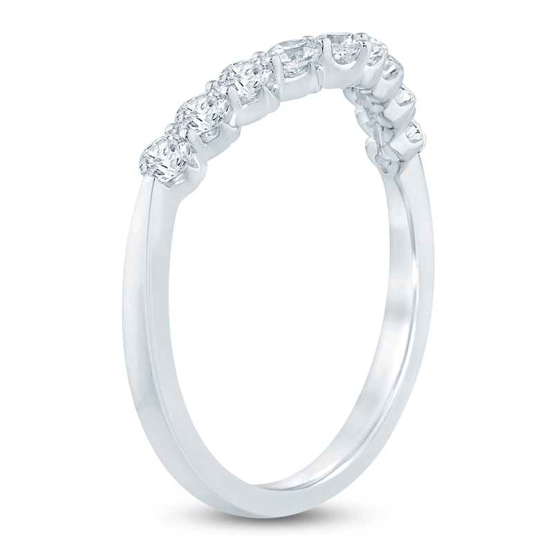 Main Image 2 of Lab-Grown Diamond Chevron Anniversary Ring 1/2 ct tw 14K White Gold