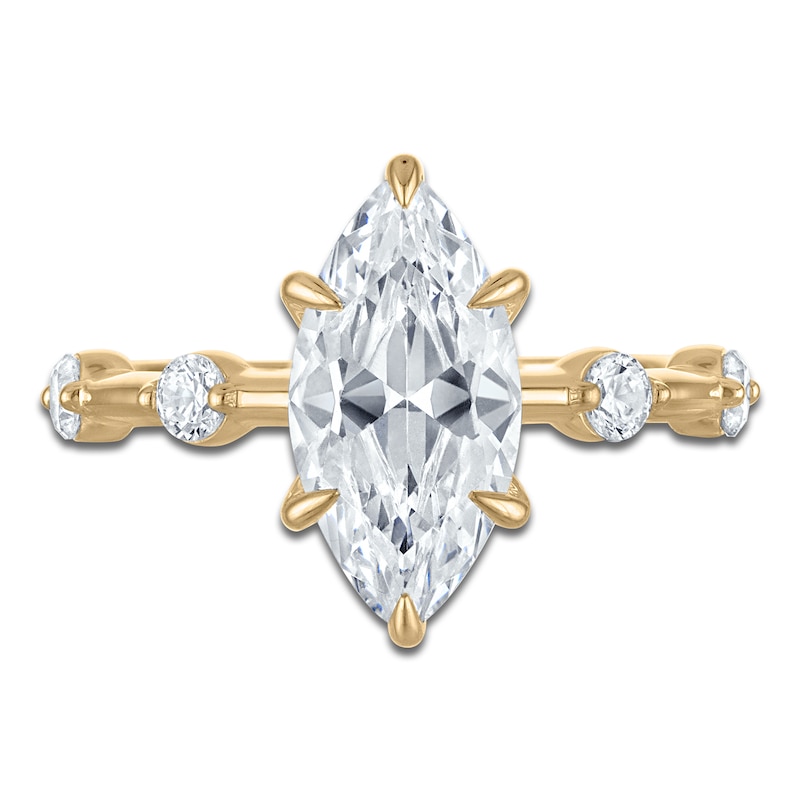 Main Image 3 of Vera Wang VOW Marquise-Cut Lab-Grown Diamond Engagement Ring 2-7/8 ct tw 14K Yellow Gold