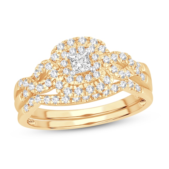 Diamond Ring 12 ct tw Princess 14K Yellow Gold