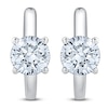 Thumbnail Image 3 of Lab-Grown Diamond Round-Cut Solitaire Hoop Earrings 2 ct tw 14K White Gold (VS2/F)